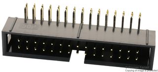 MULTICOMP PRO MC-254-26-00-RA-DIP Pin Header, Right Angle, Wire-to-Board, 2.54 mm, 2 Rows, 26 Contacts, Through Hole Right Angle