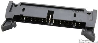 MULTICOMP PRO MC-254-34-LL-RA-DIP Pin Header, Right Angle, With Long Ejector (10.8mm), Wire-to-Board, 2.54 mm, 2 Rows, 34 Contacts