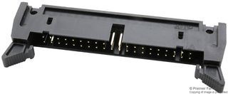 MULTICOMP PRO MC-254-64-LL-RA-DIP Pin Header, Right Angle, With Long Ejector (10.8mm), Wire-to-Board, 2.54 mm, 2 Rows, 64 Contacts