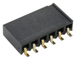 MULTICOMP PRO 2212BR-06G-SM-TR PCB Receptacle, Board-to-Board, 2.54 mm, 1 Rows, 6 Contacts, Surface Mount Right Angle