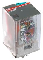 ABB 1SVR405621R1000 Power Relay, Interface, DPDT, 24 VDC, 10 A, CR-U Series, Socket, Non Latching