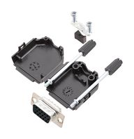 AMPHENOL COMMUNICATIONS SOLUTIONS L17DPPK09-BK+L77HDE15S D Sub Connector, HD, W/ Backshell, High Density, Receptacle, L17DPPK-BK, 15 Contacts, DE