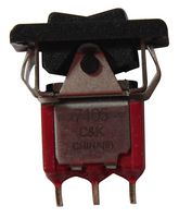C&K COMPONENTS 7105J51ZQE22 Rocker Switch, Miniature, (On)-Off-(On), SPDT, Non Illuminated, Panel Mount, Black, 7000 Series