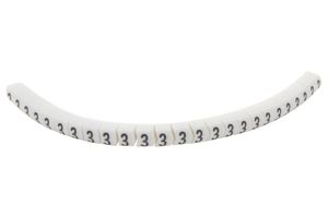 HELLERMANNTYTON 901-11018 HGBC1-3WH 3 Wire Marker, Helagrip, Slide On, Chevron Cut, Pre Printed, 3, Black, White, 3.5mm, 3 mm