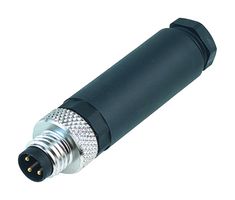 BINDER 99-3383-100-04 Sensor Connector, 768 Series, M8, Male, 4 Positions, Screw Pin, Straight Cable Mount