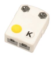 OMEGA SHX-K-F Thermocouple Connector, Miniature, Yellow, 2 Pins, Socket, Type K, -29 to 650 °C, ANSI, SHX Series