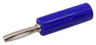 DELTRON COMPONENTS 557-0200 Banana Test Connector, 4mm, Plug, Cable Mount, 16 A, 50 V, Nickel Plated Contacts, Blue