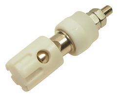 CLIFF ELECTRONIC COMPONENTS CL681564 Binding Post, SPT3 Series, 15 A, 48 V, Nickel Plated Contacts, Panel Mount, White