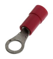 MOLEX 19070-0044 Ring Tongue Terminal, M4, #8, 18 AWG, 0.8 mm², InsulKrimp 19070 Series, Red