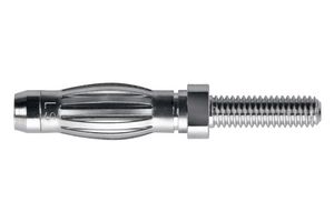 SCHUTZINGER FK 1199 NI Banana Test Connector, Plug, Panel Mount, 32 A, 70 VDC, Nickel Plated Contacts