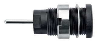 SCHUTZINGER SEB 6448 NI / SW Banana Test Connector, Jack, Panel Mount, 24 A, 1 kV, Nickel Plated Contacts, Black