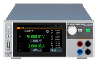 ROHDE & SCHWARZ NGM201 Bench Power Supply, Programmable, 1 Output, 0 V, 20 V, 3 A