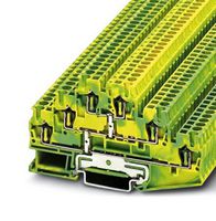PHOENIX CONTACT 3036071 DIN Rail Mount Terminal Block, Ground, 6 Ways, 28 AWG, 12 AWG, 2.5 mm², Clamp, 20 A
