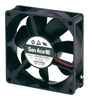 SANYO DENKI 109R0824M402 DC Axial Fan, 24 V, Square, 80 mm, 25 mm, Ball Bearing, 29.3 CFM