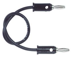 POMONA 1440-60-0 Banana Test Lead, Single, 4mm Stackable Banana Plug, 4mm Stackable Banana Plug, 59 ", 1.5 m, Black