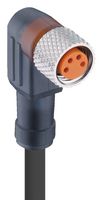 LUMBERG AUTOMATION RKMWV 4-225/5 M Sensor Cable, 4 Pos, 90° M8 Plug, Free End, 4 Positions, 5 m, 16.4 ft, RKMWV Series