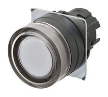 OMRON INDUSTRIAL AUTOMATION A22NZ-BGM-TWA Pushbutton Switch, 22 mm, Momentary, Round, Full Guard, White
