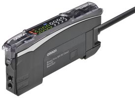 OMRON INDUSTRIAL AUTOMATION E3NX-CA51 2M Fibre Amplifier Unit, Colour, PNP, 2 m, 2 Outputs, 1 Input, Pre-wired, 700 nm, E3NX-CA Series