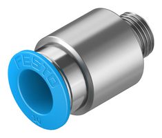 FESTO QS-G1/8-10-I Pneumatic Fitting, Push-In Fitting, G1/8, 14 bar, 10 mm, Brass, QS