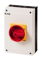 EATON MOELLER P3-63/I4/SVB/HI11 Switch Disconnector, Emergency Switch, P3 Series, Red/Yellow, 3P, Surface Mount, 690 VAC, 63 A
