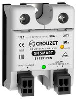CROUZET 84139120N Solid State Relay, 50 A, 510 VAC, Panel Mount, Screw, Zero Crossing