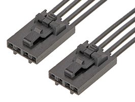 MOLEX 216270-1042 Cable Assembly, SL Receptacle to SL Receptacle, 4 Ways, 2.54 mm, 1 Row, 150 mm, 5.9 "