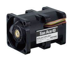 SANYO DENKI 9CRJ0412P5J001 DC Axial Fan, 12 V, Square, 40 mm, 56 mm, Ball Bearing, 37.4 CFM