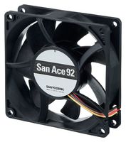 SANYO DENKI 9HV0924P4G001 DC Axial Fan, 24 V, Square, 92 mm, 25 mm, Ball Bearing, 118 CFM