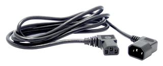 MULTICOMP PRO GW-151734 Mains Power Cord, 90° IEC 60320 C14 to 90° IEC 60320 C13, 2 m, 10 A, 250 V, Black