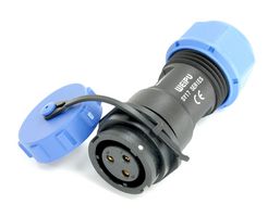 MULTICOMP PRO MP007638 Circular Connector, MP-SY17 B Format, Inline Receptacle, 3 Way, Bayonet, Solder, IP67, 15A, Cap
