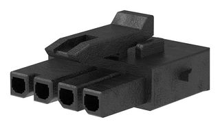 MOLEX 215759-1004 Connector Housing, Black, Micro-Fit+ 215759 Series, Receptacle, 4 Ways, 3 mm