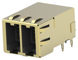 TE CONNECTIVITY 2170129-1 Modular Connector, RJ Point Five Jack, 1 x 2 (Ganged), 8P8C, Cat5e, Press-Fit
