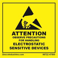 DESCO 06722 Label, Warning, 50 mm, 50 mm, Paper