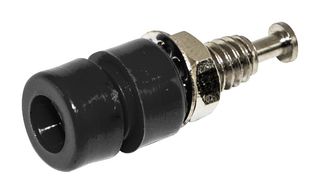 MUELLER ELECTRIC BU-P2142-0 Banana Test Connector, Jack, Panel Mount, 5 A, 1 kV, Nickel Plated Contacts, Black
