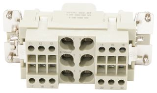 MULTICOMP PRO MP009604 Heavy Duty Connector, Combination, 40A/10A, MP-HK INSERTS, Insert, 18+PE Contacts, 16B, Receptacle