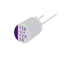 PANASONIC 50SEK120M Polymer Aluminium Electrolytic Capacitor, 120 µF, 50 V, Radial Leaded, 0.02 ohm