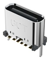 GCT USB4140-GF-0230-C USB Connector, 3A, 48V, 2.3mm, USB Type C, Receptacle, 6 Ways, Surface Mount, Through Hole Mount