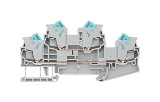 SIEMENS 8WH3020-0AE00 DIN Rail Mount Terminal Block, Grey, 4 Ways, 24 AWG, 16 AWG, 1.5 mm², IDC, 17.5 A