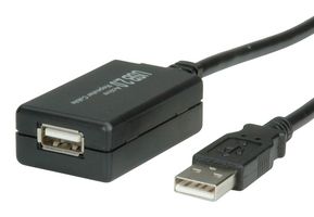 MULTICOMP PRO MP010447 USB Cable, Type A Plug to Type A Receptacle, 12 m, 39.4 ft, USB 2.0, Black