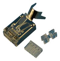 L-COM TDS8PC6 Modular Connector, Shielded, RJ45 Plug, 1 x 1 (Port), 8P8C, Cat6, Cable Mount