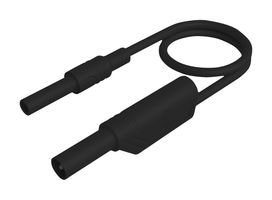 HIRSCHMANN TEST AND MEASUREMENT 934041100 Banana Test Lead, 4mm Stackable Banana Plug, Shrouded, 4mm Banana Socket, Shrouded, 19.7 "