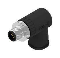 AMPHENOL CONEC 43-00106 Sensor Connector, M12, Male, 5 Positions, Screw Pin, Right Angle Cable Mount