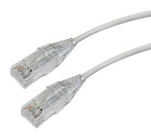 VIDEK 2994-0.75GY Ethernet Cable, Slim, Cat6, RJ45 Plug to RJ45 Plug, UTP (Unshielded Twisted Pair), Grey, 750 mm