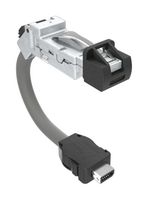 AMPHENOL COMMUNICATIONS SOLUTIONS DRPC61A001A40 Ethernet Cable, Cat6a, IX Type B Plug to 45° RJ45 Plug, SFTP (Screened Foiled Twisted Pair), Grey