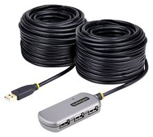 STARTECH U02442-USB-EXTENDER USB Cable, USB Extender Hub, 24m USB 2.0 Extension Cable w/ 4-Port USB-A Hub, USB Repeater