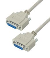 L-COM CRMN15FF-1 Computer Cable, D Subminiature Socket, 15 Way, D Subminiature Socket, 15 Way, 1 ft, 304.8 mm