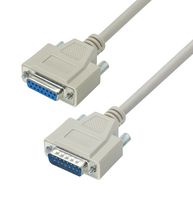 L-COM CRMN15MF-1 Computer Cable, D Subminiature Plug, 15 Way, D Subminiature Socket, 15 Way, 1 ft, 304.8 mm