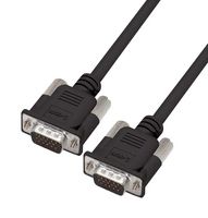 L-COM CS2HB15MM-10 Computer Cable, HD-15 Plug, HD-15 Plug, 10 ft, 3.05 m, Black, CS2HB15MM Series