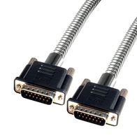L-COM CSMT15MM-2.5 Computer Cable, D Subminiature Plug, 15 Way, D Subminiature Plug, 15 Way, 2.5 ft, 762 mm