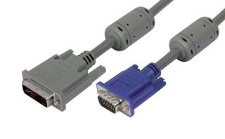 L-COM CTLDVI-HD-MM-5 Audio / Video Cable Assembly, DVI-A Plug, HD-15 Plug, 5 ft, 1.5 m, Grey, CTLDVI-HD-MM Series